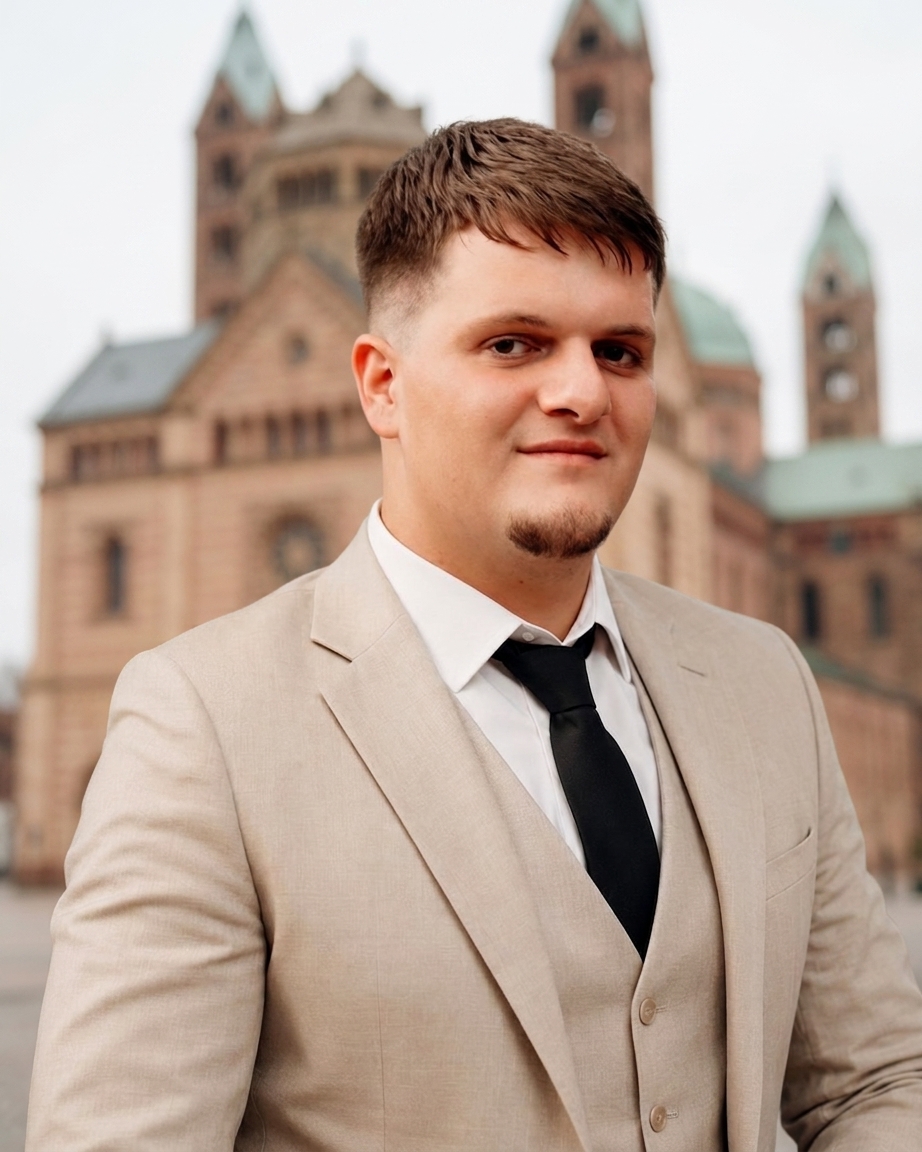 Felix Pfaffmann vor dem Speyerer Dom